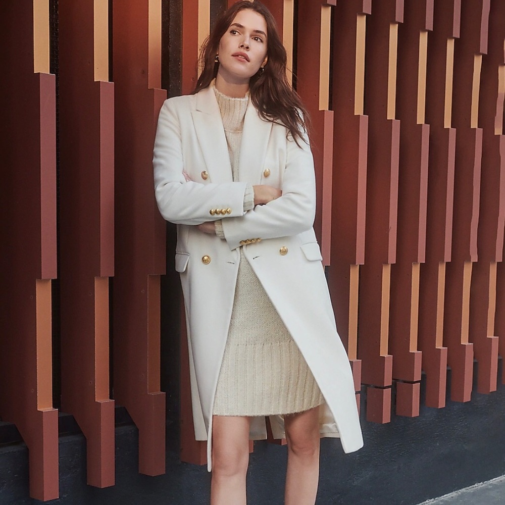 Double Breasted Wool-Blend Coat